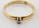 Ringe  Klassischer Solitärring aus Gold mit Diamant | 585 / 2,58g / Gr. 59