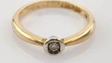 Ringe  Minimalistischer Gold-Solitärring mit Diamant | 585 / 2,92g / Gr. 54
