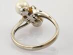 Ringe  Vintage Weißgoldring mit Perlen und Diamanten | 750 / 4,27g / Gr. 55