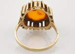 Ringe  Goldring mit großem Bernstein-Cabochon | 333 / 3,65g / Gr. 58