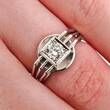 Ringe  Art-Déco-Weißgoldring aus Gold mit Diamant | 585 / 5,16g / Gr. 55