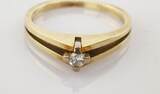 Ringe  Klassischer Goldring mit Diamant-Solitär | 585 / 3,49g / Gr. 52