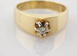 Ringe  Klassischer Goldring mit Diamant-Solitär | 585 / 4,83g / Gr. 55