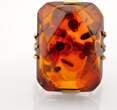 Ringe  Gold-Ring mit großem Bernstein aus den 1970ern | 333 / 4,49g / Gr. 50