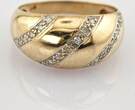 Ringe  Vintage-Bandring aus Gold mit Diamantbesatz | 585 / 4,77g / Gr. 60