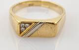 Ringe  Klassischer Herrenring aus Gold mit Diamantent | 750 / 6,38g / Gr. 61
