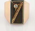 Ringe  Extravaganter Gold-Herrenring mit Diamant | 750 / 11,49g / Gr. 63