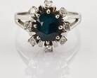 Ringe  Weißgoldring mit Saphir & Diamanten | 585 / 5,36g / Gr. 56