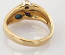 Ringe  Vintage Goldring mit Diamant, Saphir und Rubin | 750 / 6,64g / Gr. 55