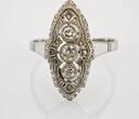 Ringe  Art-Déco-Ring aus Weißgold mit Diamanten | 585 / 2,1g / Gr. 57