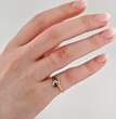 Ringe  Vintage-Goldring mit Diamant und blauen Topasen | 333 / 1,14g / Gr. 52