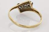 Ringe  Vintage-Goldring mit Diamant und blauen Topasen | 333 / 1,14g / Gr. 52