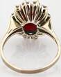Ringe  Weißgoldring mit Korallen-Cabochon und Diamanten | 585 / 5,53g / Gr. 62