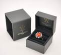 Ringe  Weißgoldring mit Korallen-Cabochon und Diamanten | 585 / 5,53g / Gr. 62