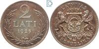 Lettland 2 Lati Lettland 2 Lati 1925 - Staatswappen, Silber st, PATINA! -