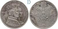 Taler & Doppeltaler 1 Taler PREUSSEN, Wilhelm I. + Augusta, 1861 A - Krönungstaler, J.87 - Silber -