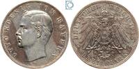 Kaiserreich 3 Mark BAYERN, 3 Mark, König Otto, 1913 D, J.47, Silber - Patina! -
