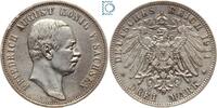 Kaiserreich 3 Mark SACHSEN, 3 Mark 1911 E, König Friedrich August, Jg. 135 -