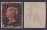 Großbritannien Großbritannien Nr. 1 gestempelt J-D Pl. 6 - One Penny Black vollrandig Prachstück! -