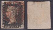 Großbritannien Großbritannien Nr. 1 gestempelt Q-E Pl. 6 - One Penny Black vollrandig Prachstück! -