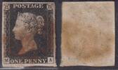 Großbritannien Großbritannien Nr. 1 gestempelt M-A Pl. 8 - One Penny Black vollrandig Prachstück! -