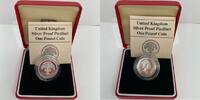 Großbritannien 1 Pfund Großbritannien, 1 Pfund 1987 PP English Oak; Silver Piedfort, Elisabeth II. -