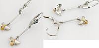 Ohrschmuck Moderne Weißgold-Ohrhänger mit Diamanten | 333 / 1,9g -