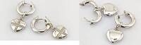 Ohrschmuck JOOP! Silber-Ohrringe in Herzform mit Steinbesatz -