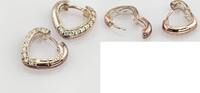 Ohrschmuck JOOP! Silber-Creolen in Herzform mit Steinbesatz -