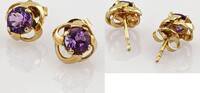 Ohrschmuck Ohrstecker aus Gold mit Amethysten | 585 / 1,52g -