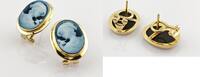 Ohrschmuck Goldene Ohrclips mit klassischer Damen-Kamee | 585 / 6,44g -