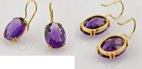 Ohrschmuck Klassische Ohrhänger aus Gold mit Amethysten | 585 / 5,4g -