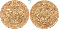 Kaiserreich, 10 Mark Hamburg 1873 B, Stadtwappen, J.206 VF
