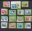 DDR DDR, MiNr. 1059-1073 B gestempelt- Einzelmarken aus Block 19 - 15 Jahre DDR -