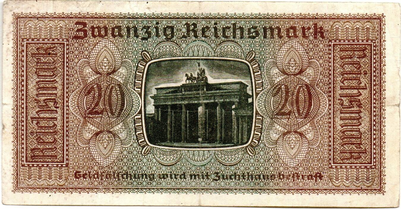20 Reichsmark ALLEMAGNE 1939 P.185 b02_4078 Billets