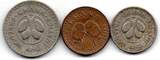 Ghana Lot de 3 monnaies