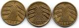 Allemagne - Deutschland - Germany Lot de 3 Monnaies de 10 Pfennig