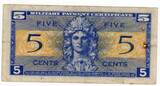 USA 5 Cents Military Payment Certificate F+