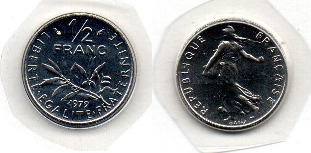 France - Frankreich 1/2 Franc 1979 BU | MA-Shops