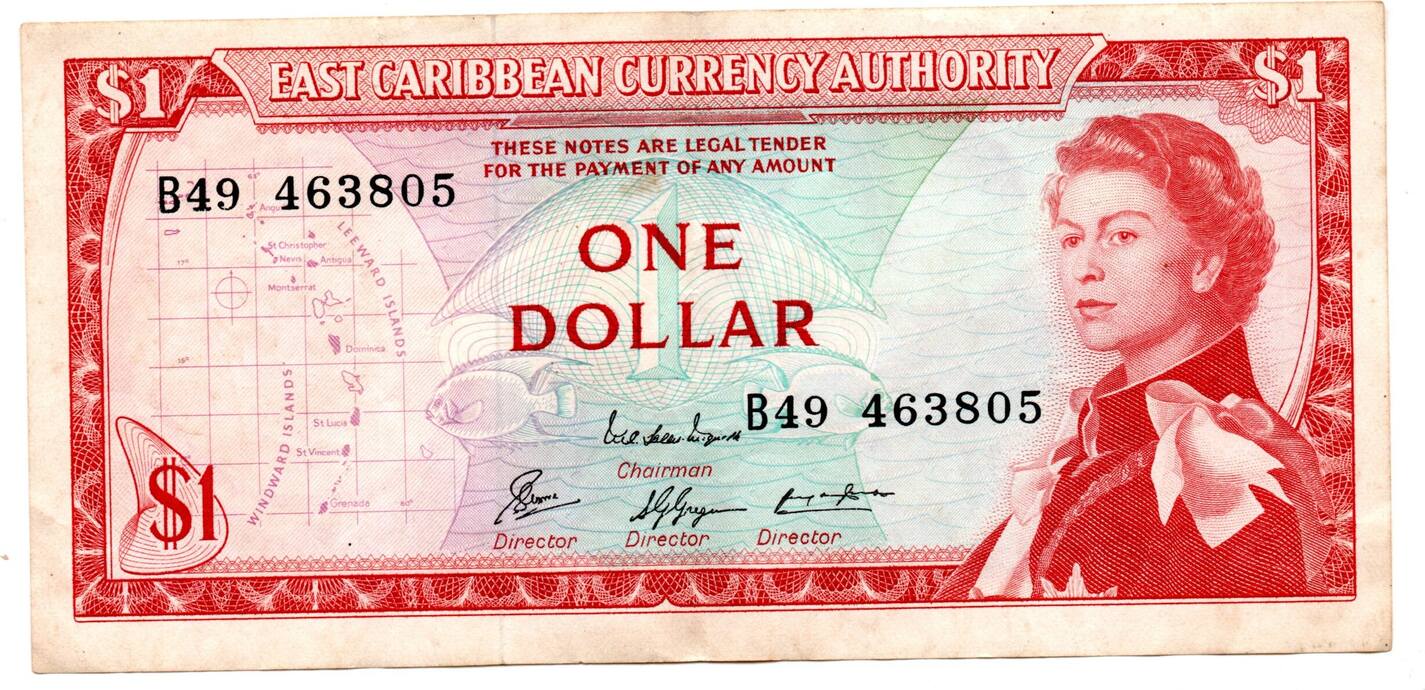 Банкноты восточные Карибы 2023 года. Восточные Карибы 20 долларов. 1 доллар в русских