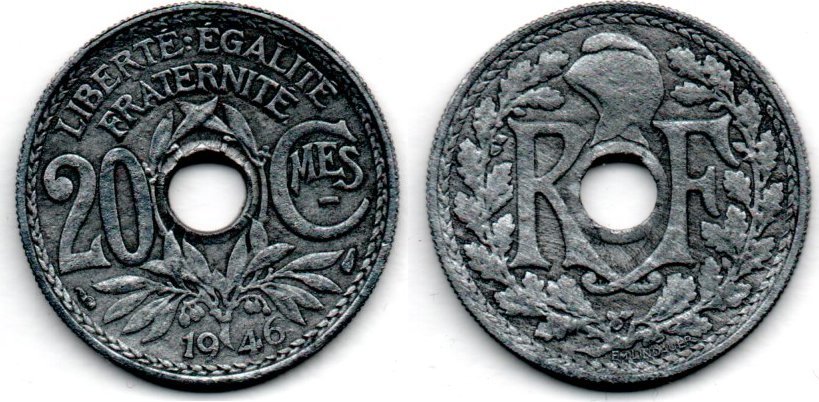 French 20. 1941 1944 Монета. Монета 10 centimes 1995. Франция 20 сантимов 1945 год на лом фоне.