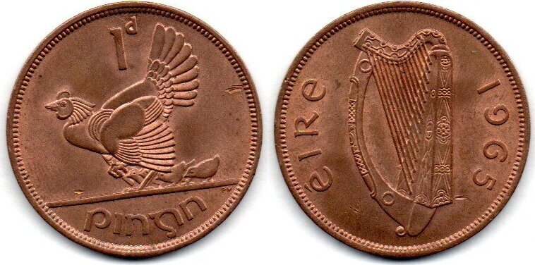 Irlande Irland Eire 1 Penny 1965 EF MA Shops