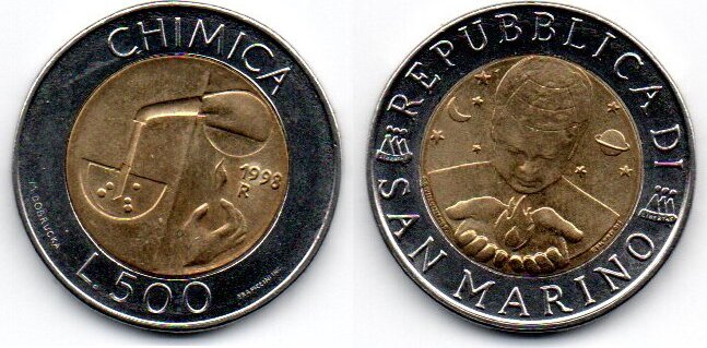 Pièce De Monnaie Commémorative De Saint-Marin 1993 - État Brillant Universel (BU) - Choix De Valeur : 1 Livre Ou 500 Lires