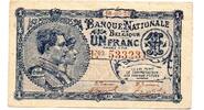 Belgique - Belgien - Belgium 1 Franc 6/05/1920 ss 17.60 US$  +  5.75 US$ shipping