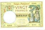 Madagascar 20 Francs ND F+ 23.12 US$  +  5.84 US$ shipping
