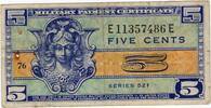 USA 5 Cents Military Payment Certificate -