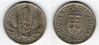 Slovaquie Koruna 1940 VF 1.73 US$  +  5.84 US$ shipping