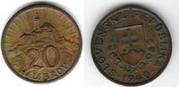 Slovaquie 20 Halierov 1940 VF 1.73 US$  +  5.84 US$ shipping