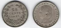 Pays Bas - Netherlands - Niederlande 25 Cents 1897 VF 13.87 US$  +  5.84 US$ shipping