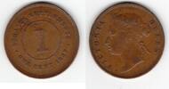 Straits Settlements 1 Cent 1897 F 5.78 US$  +  5.84 US$ shipping